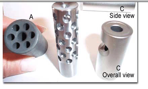 Satin Stainless heavy gas block and varmint muzzle brake